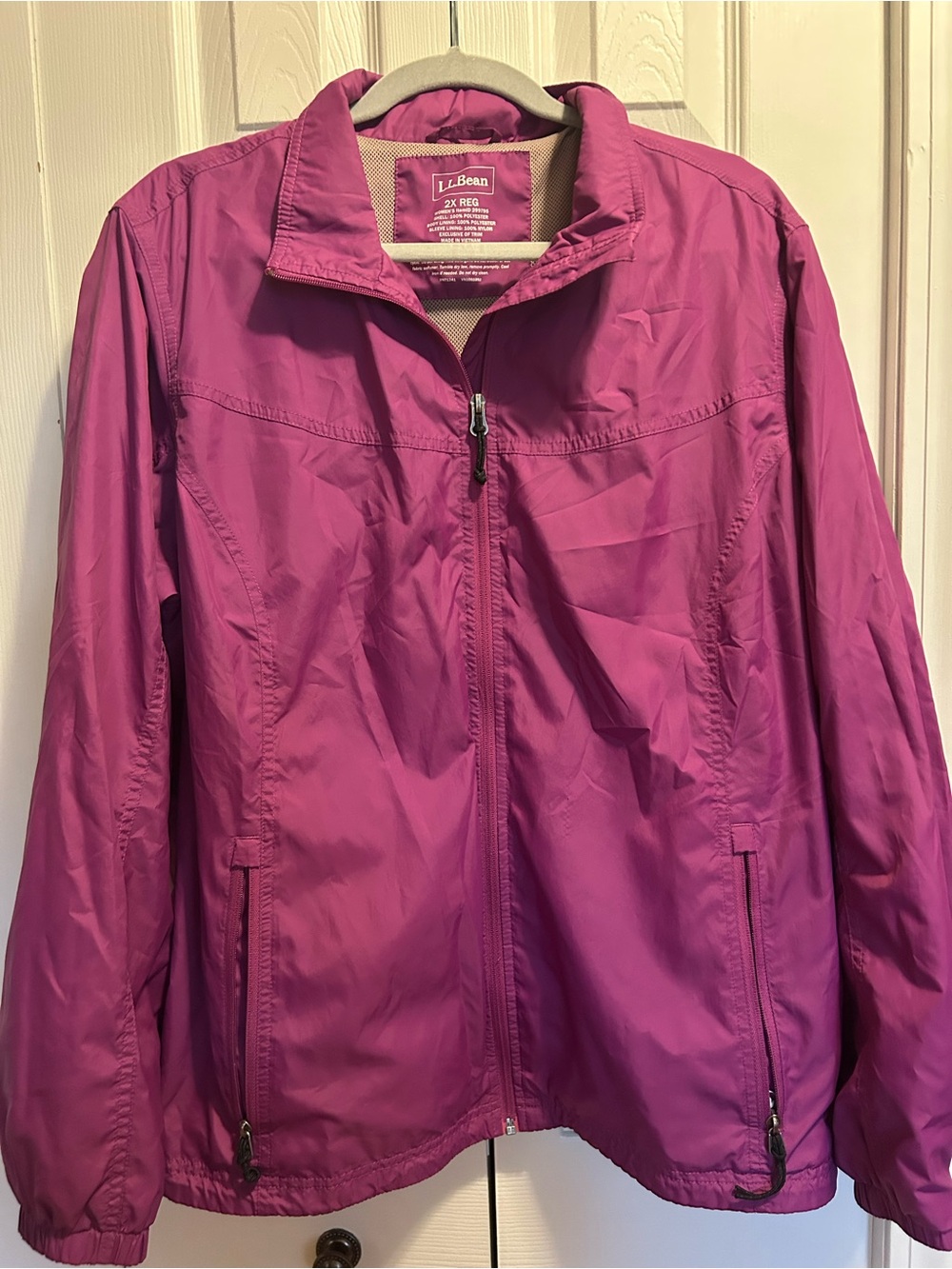 L.L. Bean Women's Lightweight Windbreaker Jacket - Raspberry Pink